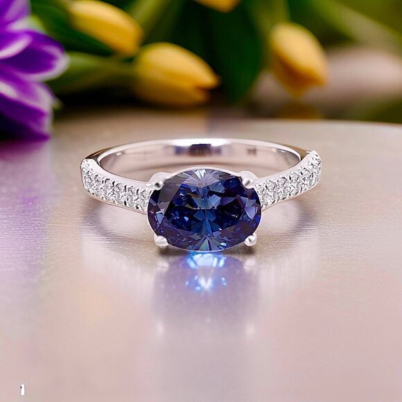 Natural Sapphire Diamond Ring 6.5 14k W Gold 3.15 TCW Certified $4,950 310588 - Picture 5 of 14